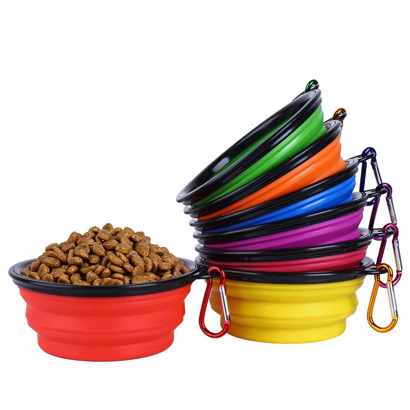 Folding Portable Silicone Dog Feeder Bowl 2 In 1 Pet Dispenser | Outdoor Travel Dog Cat feeder