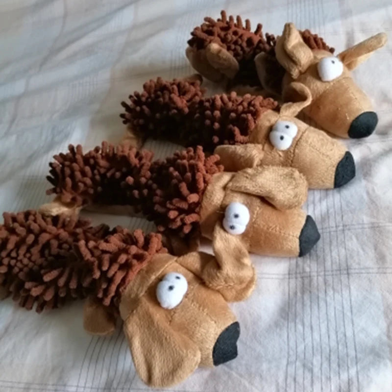 Durable Pet Dog Plush Chew Toy, Animal Shapes with Squeaky for Small Dogs