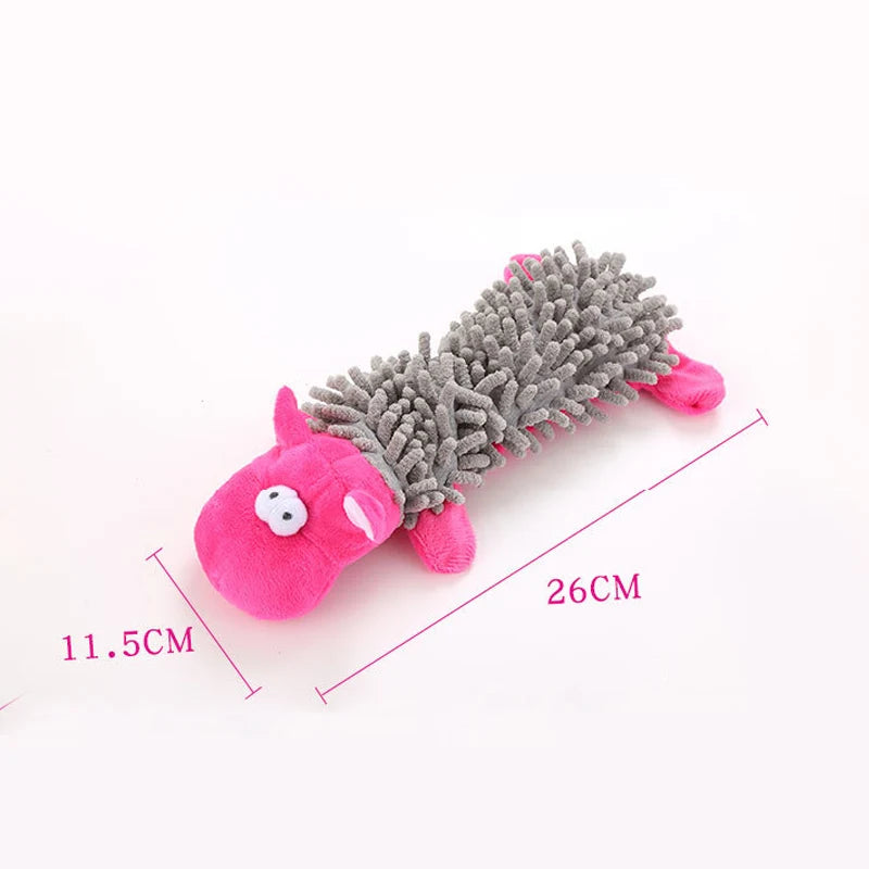 Durable Pet Dog Plush Chew Toy, Animal Shapes with Squeaky for Small Dogs