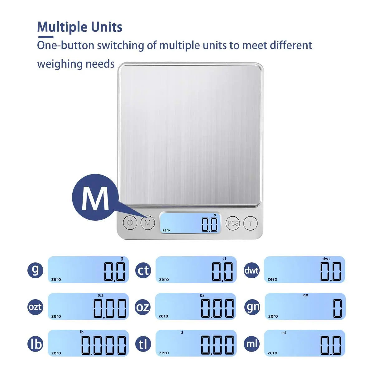 PrecisionPal 3000 - Sleek Digital Kitchen & Jewelry Scale