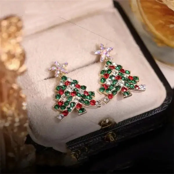 Xmas Santa Claus Drop Earrings / Long Tassel Chain Earrings for Women / Fashion Jewelry / Gift