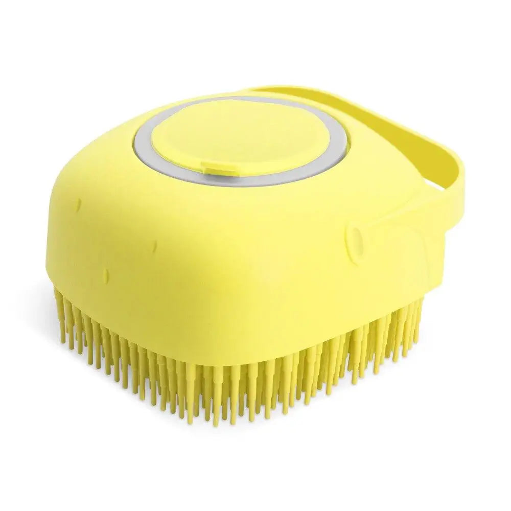 Pet Dog Shampoo Brush 2.7oz 80ml | Cat Massage Comb Grooming Scrubber for Bathing | Soft Silicone Rubber