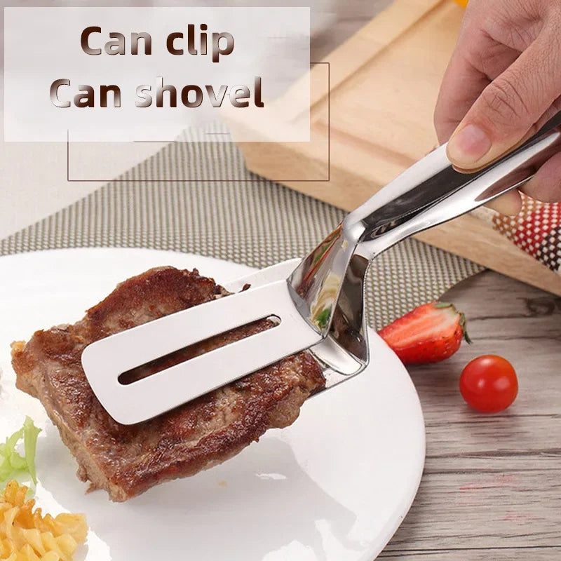 Stainless Steel Clamp Tong Spatula Kitchen Accessory for BBQ or simple kitchen use