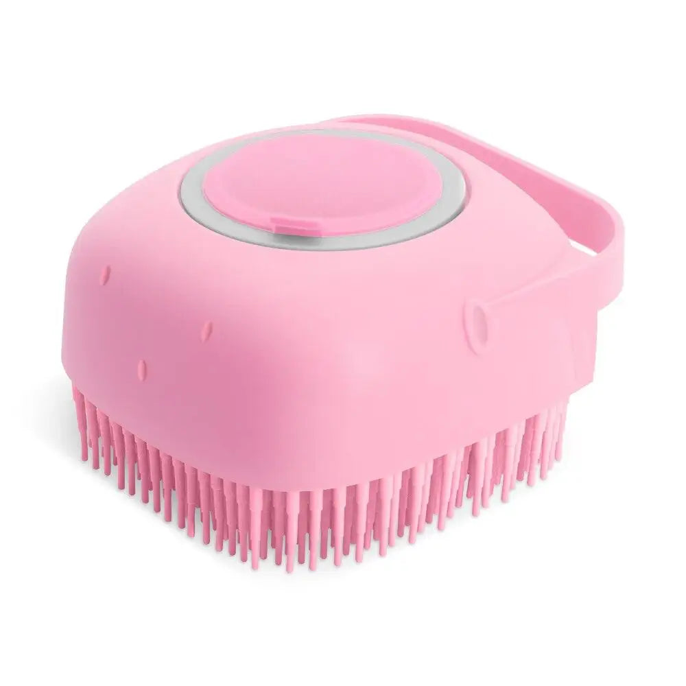 Pet Dog Shampoo Brush 2.7oz 80ml | Cat Massage Comb Grooming Scrubber for Bathing | Soft Silicone Rubber