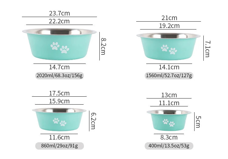 Non-slip Dog Bowls For Small Medium Large Dog | Feeder Bowls And Drinkers Stainless Steel | Dogs Accessories
