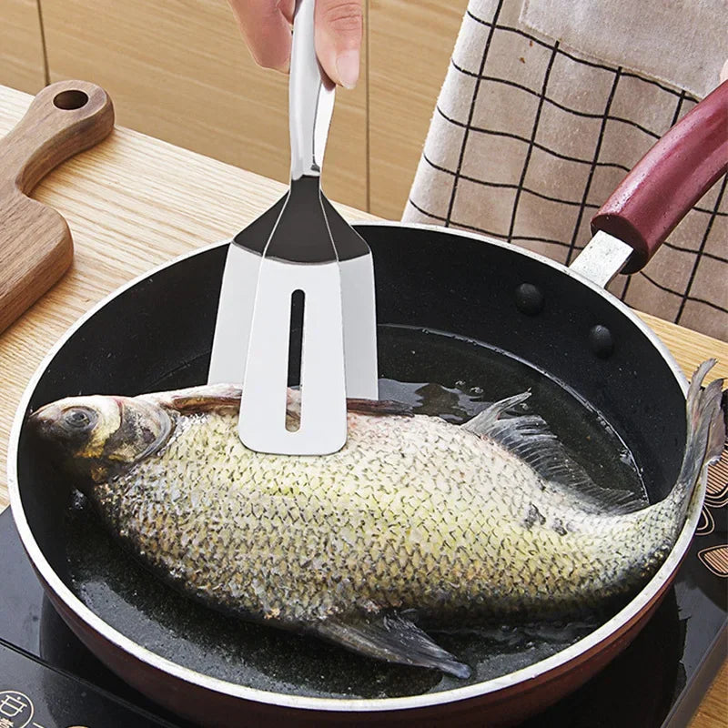 Stainless Steel Clamp Tong Spatula Kitchen Accessory for BBQ or simple kitchen use