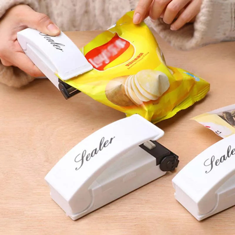 Portable Plastic Heat Bag Sealer & Snack Clip - Keep Food Fresh Anywhere