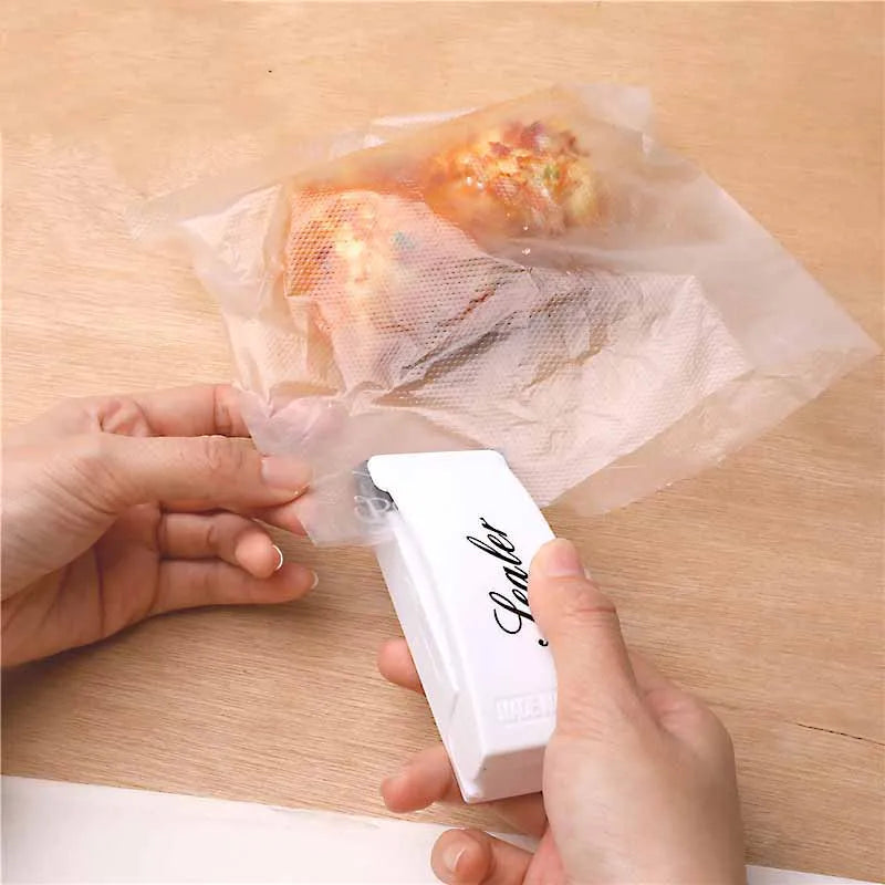Portable Plastic Heat Bag Sealer & Snack Clip - Keep Food Fresh Anywhere
