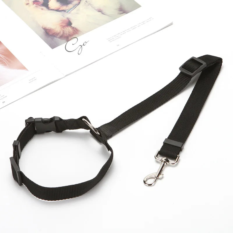 Solid Color Two-in-one Pet Car Seat Belt | Nylon Lead Leash | Backseat Safety Belt | Adjustable Dogs Harness Collar| Pet Accessories