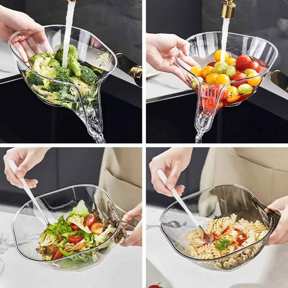 Kitchen Multifunctional Drainage Basket New Salad Fruit Plate Draining Bowl Plastic Vegetable Basin Household Sink
