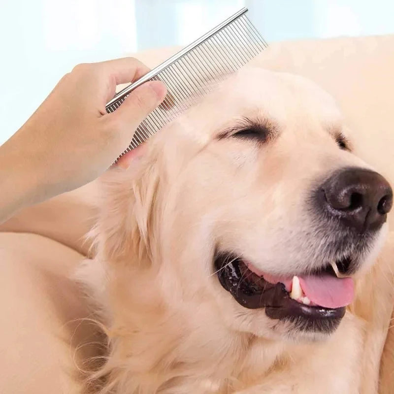 Pet Dematting Comb, Stainless Steel Pet Grooming Comb for Dogs and Cats