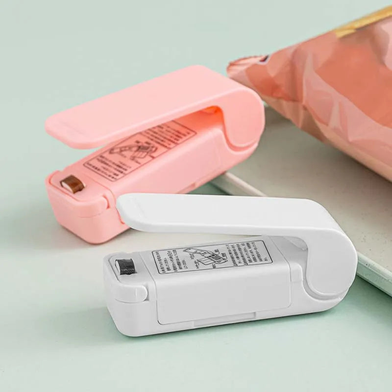 Portable Plastic Heat Bag Sealer & Snack Clip - Keep Food Fresh Anywhere