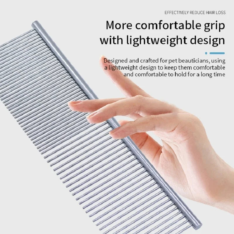 Pet Dematting Comb, Stainless Steel Pet Grooming Comb for Dogs and Cats