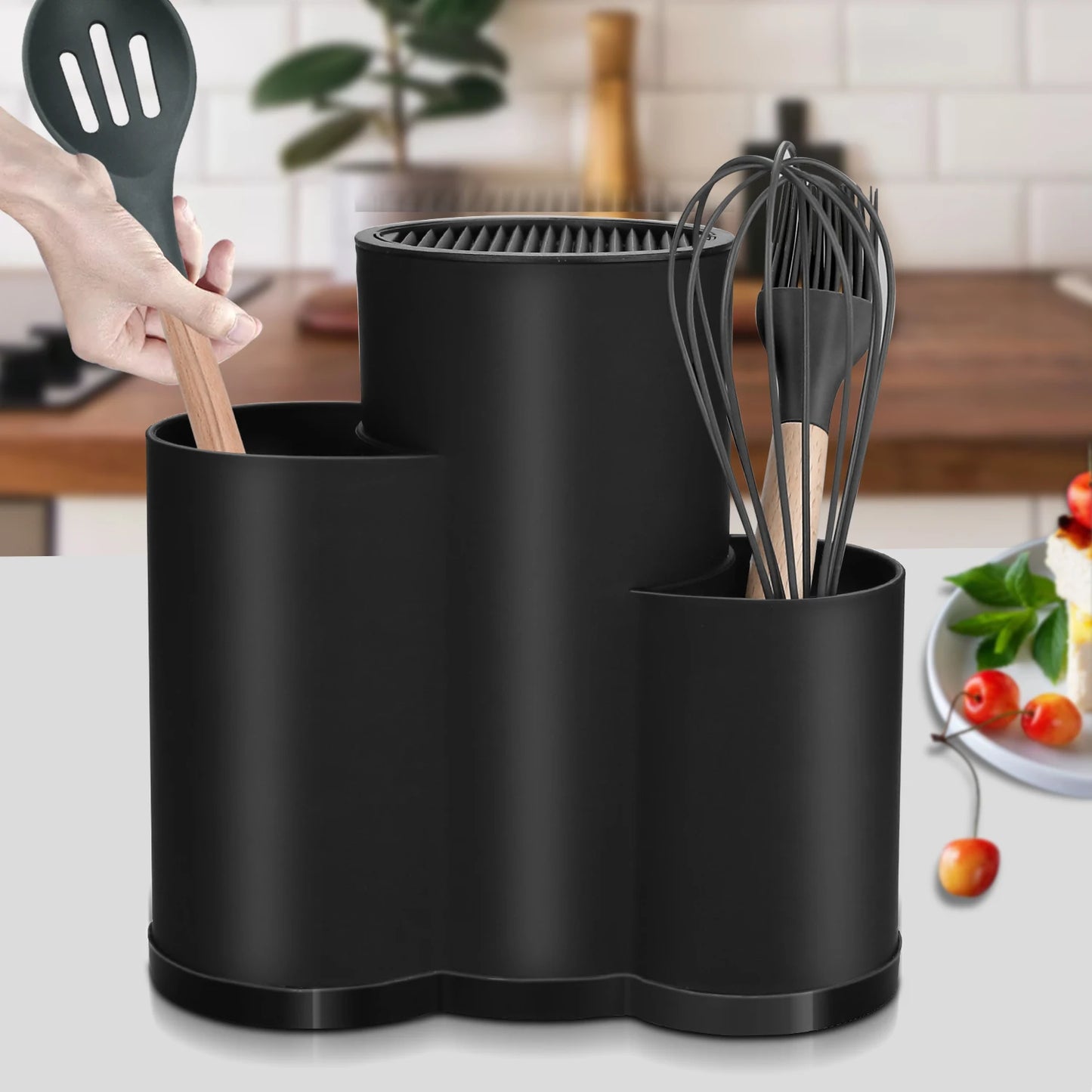 Knife holder Multi-Function Utensil stand Knife Block PP Flatware Drainer Storage Box Spoon Fork Kitchen Organizer Rack