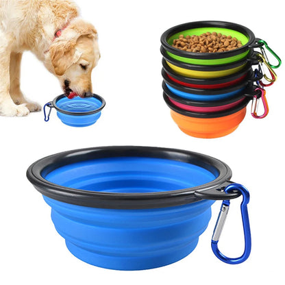 Folding Portable Silicone Dog Feeder Bowl 2 In 1 Pet Dispenser | Outdoor Travel Dog Cat feeder