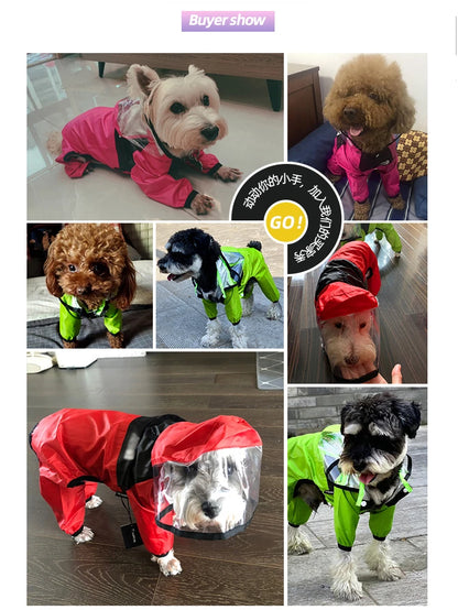 Dog Raincoat , Jumpsuit, Waterproof Dog Jacket