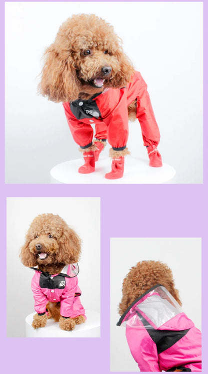 Dog Raincoat , Jumpsuit, Waterproof Dog Jacket