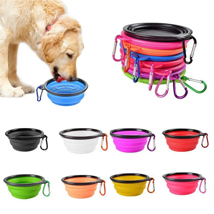 Folding Portable Silicone Dog Feeder Bowl 2 In 1 Pet Dispenser | Outdoor Travel Dog Cat feeder