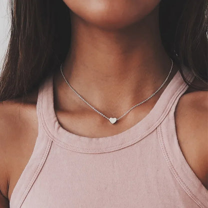 New Minimalist Clavicle Necklaces for Women, Girls - Tiny Heart LOVE Necklaces / Dainty Fashion Jewelry