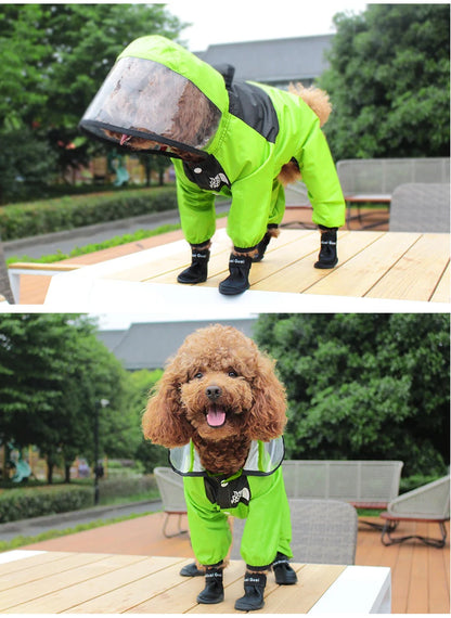 Dog Raincoat , Jumpsuit, Waterproof Dog Jacket