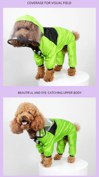 Dog Raincoat , Jumpsuit, Waterproof Dog Jacket