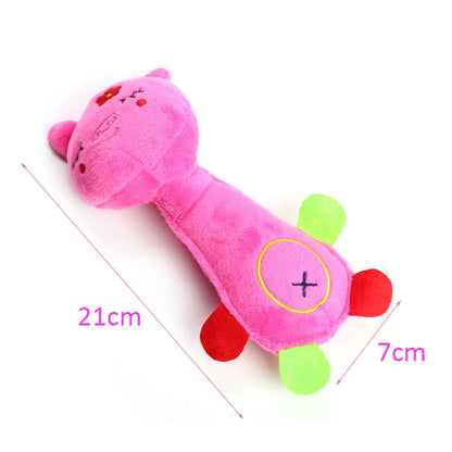 Durable Pet Dog Plush Chew Toy, Animal Shapes with Squeaky for Small Dogs