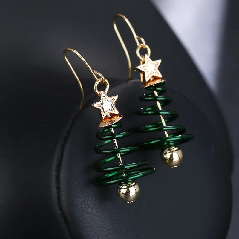 Fashion Christmas Tree Earrings For Women Girls Female New Fashion Alloy Earrings Jewelry Happy New Year Festival Party Gifts