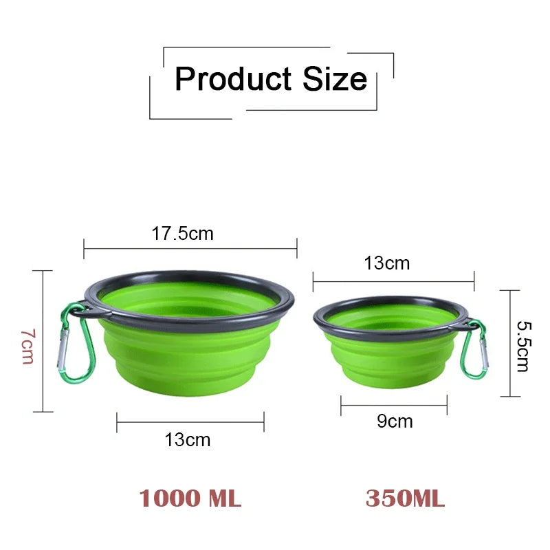 Folding Portable Silicone Dog Feeder Bowl 2 In 1 Pet Dispenser | Outdoor Travel Dog Cat feeder