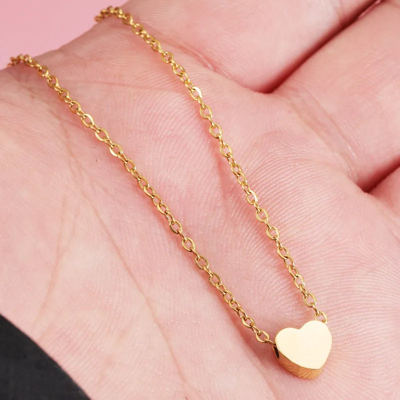 New Minimalist Clavicle Necklaces for Women, Girls - Tiny Heart LOVE Necklaces / Dainty Fashion Jewelry