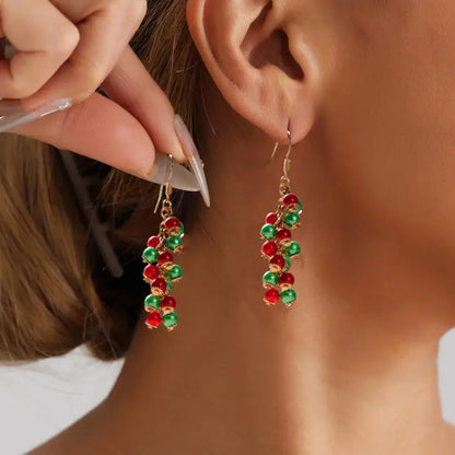 2Pc New Fashion Long Bell String Colorful Earrings Women's Christmas New Year Party Festivals Gift Cute Jewelry Versatile