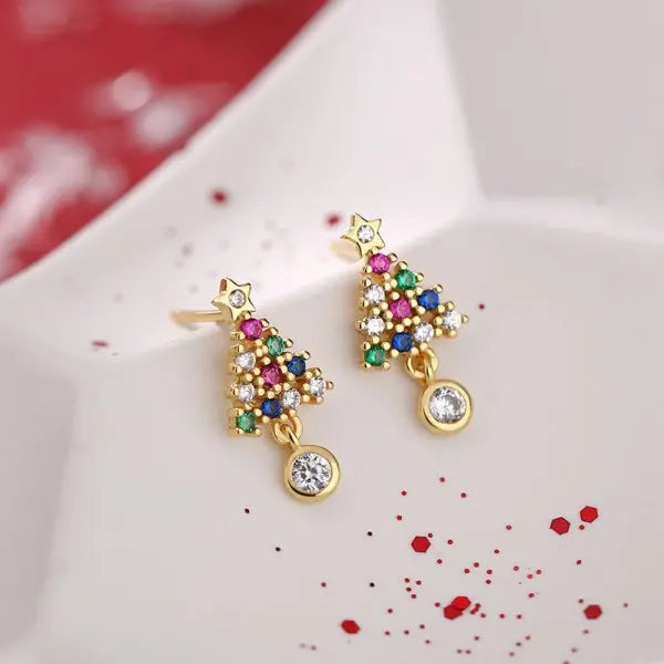 Xmas Santa Claus Drop Earrings / Long Tassel Chain Earrings for Women / Fashion Jewelry / Gift