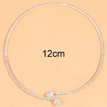 Rhinestone Heart Collar Choker – Elegant Neck Jewelry for Women