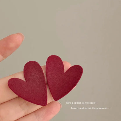 KADRUFI Vintage Red New Christmas Flocking Earrings for Women Bow-knot C-Shape Pearl Rhinestone Drop Earring Jewelry Party Gift