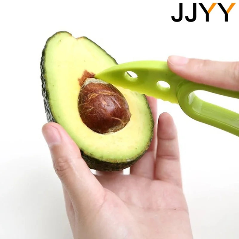 3 In 1 Avocado Slicer, Shea Corer, Fruit Peeler / Cutter, Pulp Separator | Plastic Knife Kitchen, Vegetable Tools