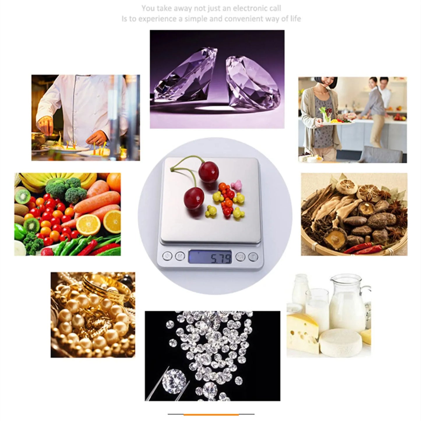 PrecisionPal 3000 - Sleek Digital Kitchen &amp; Jewelry Scale