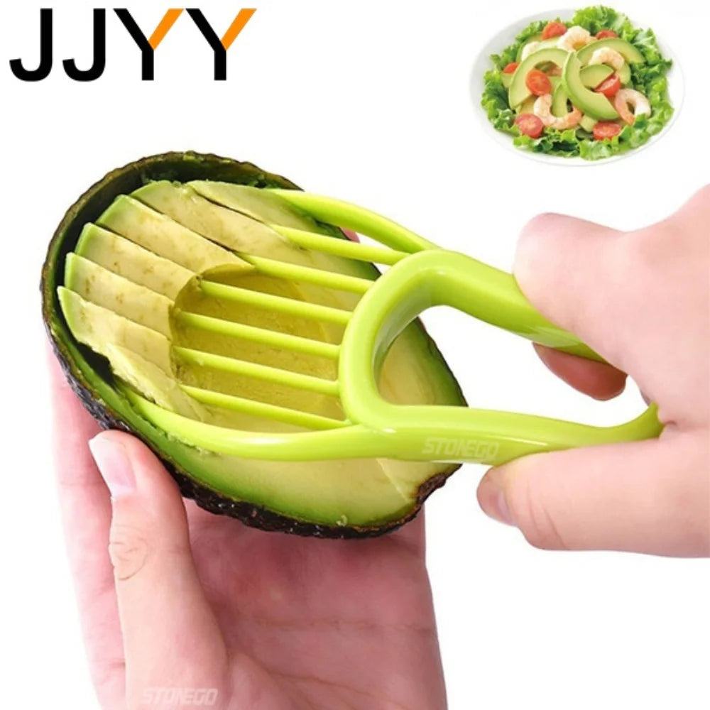 3 In 1 Avocado Slicer, Shea Corer, Fruit Peeler / Cutter, Pulp Separator | Plastic Knife Kitchen, Vegetable Tools