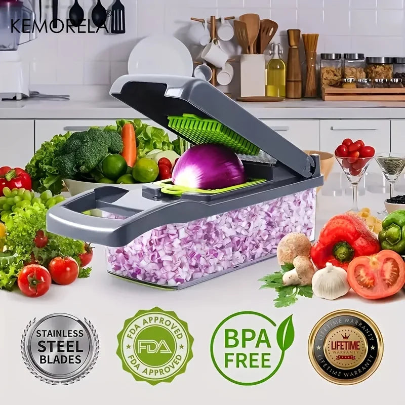 16 in 1 Multifunctional Vegetable Slicer Cutter Shredders Slicer With Basket Fruit Potato  Onion Mincer Chopper Carrot Grater