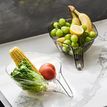 Kitchen Multifunctional Drainage Basket New Salad Fruit Plate Draining Bowl Plastic Vegetable Basin Household Sink