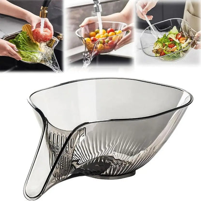 Kitchen Multifunctional Drainage Basket New Salad Fruit Plate Draining Bowl Plastic Vegetable Basin Household Sink