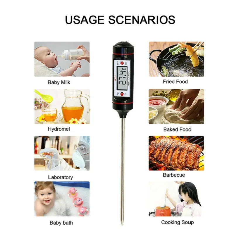 Portable Digital Kitchen Thermometer BBQ Meat, Water, Oil Thermometer WT-1 With Tube