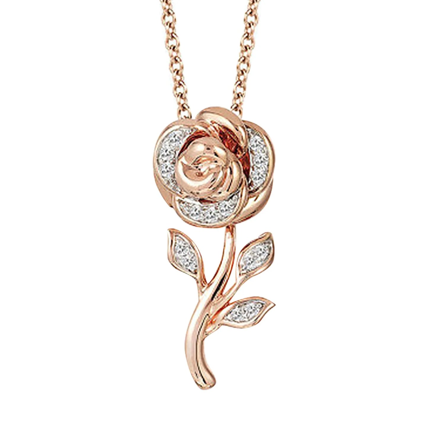 Rose gold, rose pendant set for women, girls - Gift item