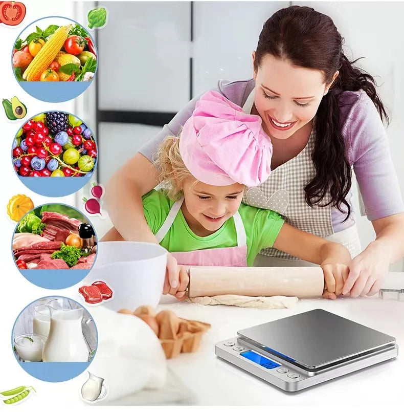 Digital Kitchen Scale 3000g/ 0.1g Small Jewelry Scale Food Scales Digital Weight Gram and Oz Digital Gram Scale with LCD/ Tare