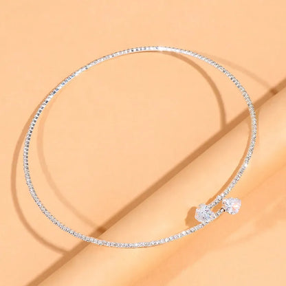 Rhinestone Heart Collar Choker – Elegant Neck Jewelry for Women