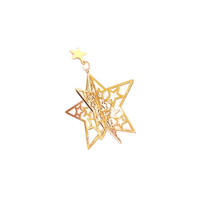 New 3D Christmas Tree Earrings For Women Girls Hollow Out Snow Star Pendent Dangle Earring Xmas Party Jewelry Gift