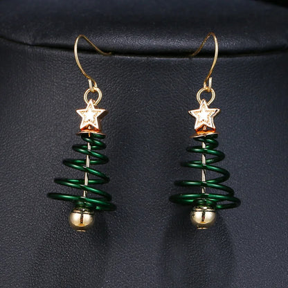 Fashion Christmas Tree Earrings For Women Girls Female New Fashion Alloy Earrings Jewelry Happy New Year Festival Party Gifts