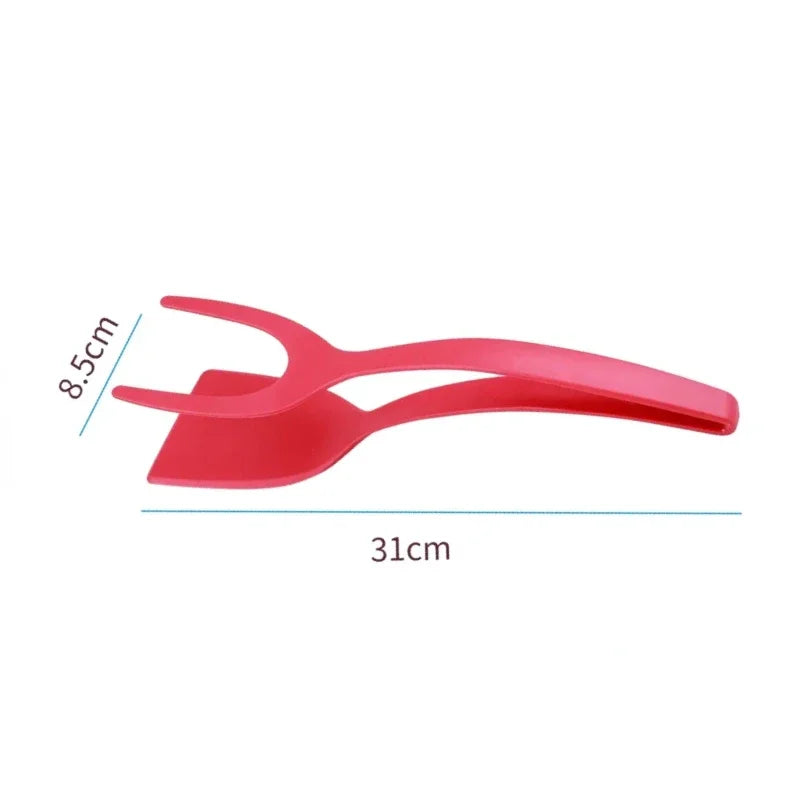 2 In 1 Nylon Grip Flip Tongs-Spatula Kitchen Accessory