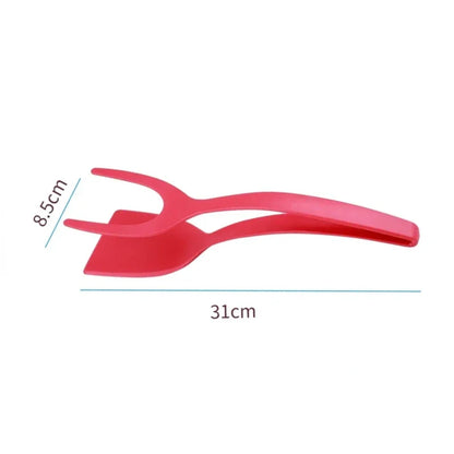 2 In 1 Nylon Grip Flip Tongs-Spatula Kitchen Accessory