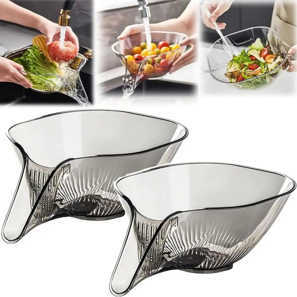 Kitchen Multifunctional Drainage Basket New Salad Fruit Plate Draining Bowl Plastic Vegetable Basin Household Sink