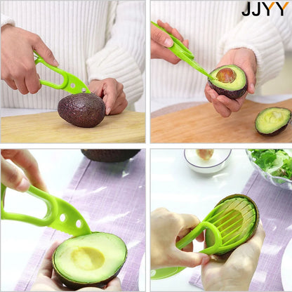 3 In 1 Avocado Slicer, Shea Corer, Fruit Peeler / Cutter, Pulp Separator | Plastic Knife Kitchen, Vegetable Tools