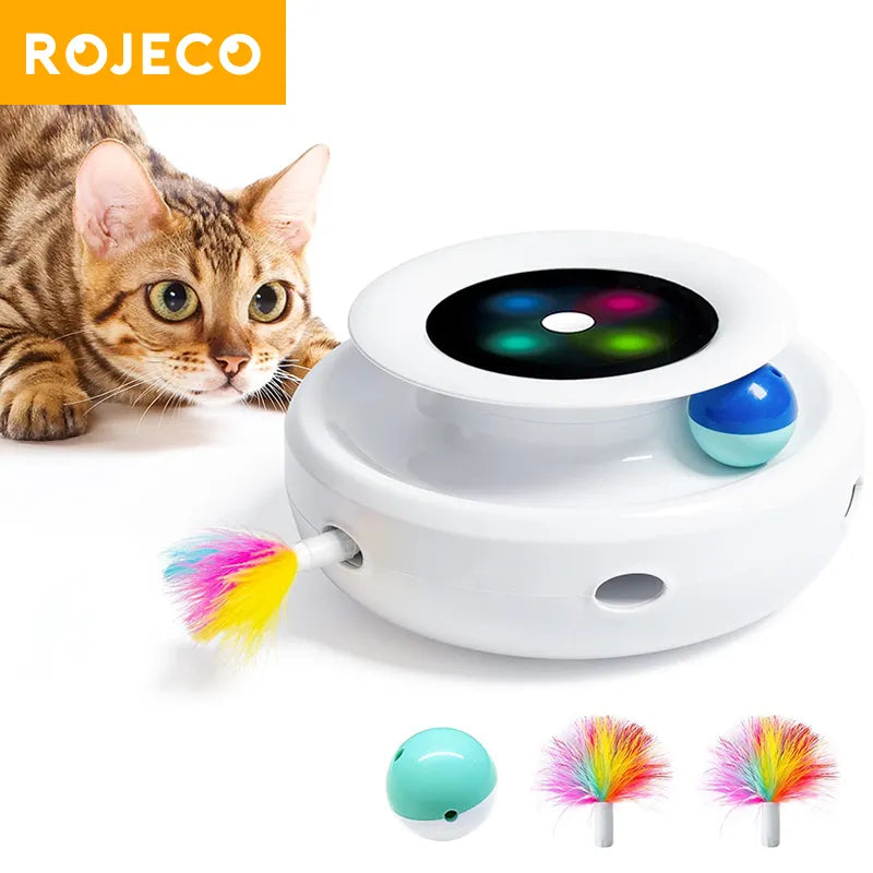 2-in-1 Smart Cat Toy &amp; Automatic Feather Fun Ball Set